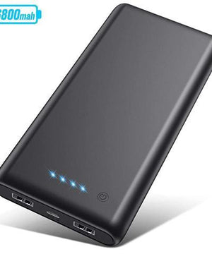 Charger 26800mAh?2020 Upgrade High Capacity?Power Bank Ultra Compact External Battery Pack Backup with 4 LED Lights,Dual USB Ports High-Speed Charging for Cell Phones, Tablet and More (Black)