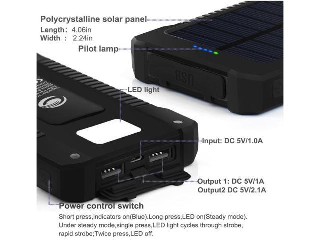 2022 3000000mAh 2 USB Portable Solar Battery Charger Solar Power Bank For Phone