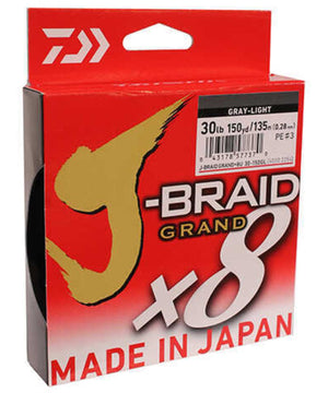 Daiwa J-Braid Grand 8X 150YDS Gray Light JBGD8U30-150GL